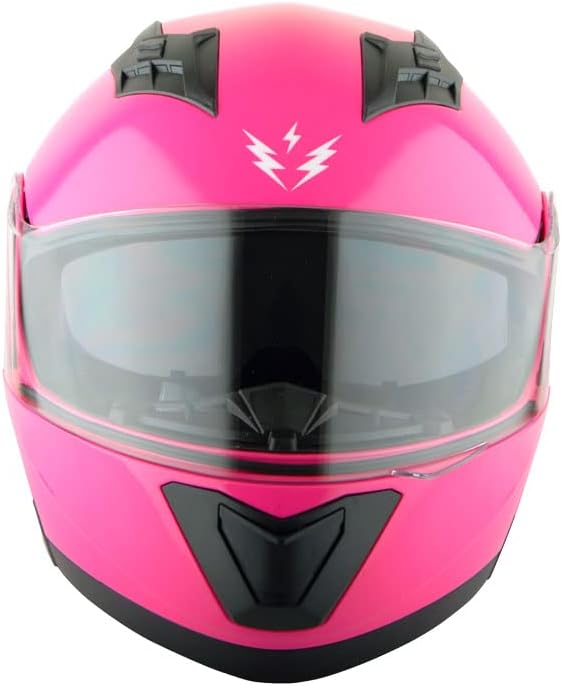 1Storm New Motorcycle Bike Modular Full Face Helmet Dual Visor Sun Shield: Glossy Pink