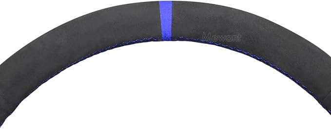 MEWANT Hand Stitch Car Steering Wheel Protector Wrap Cover for GMC Sierra 1500 2019-2023 / Sierra 1500 Limited 2022 / Sierra 2500 2020-2024 / Sierra 3500 2020-2024 / Yukon (XL) 2021-2023 Accessories