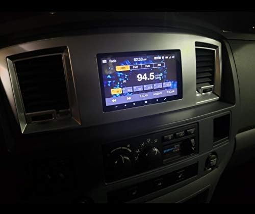 Slate Grey Black and Silver Aftermarket Stereo Double Din Dash Install Kit Compatible with Dodge Ram 2006 2007 2008 2009 (Standard, Silver)