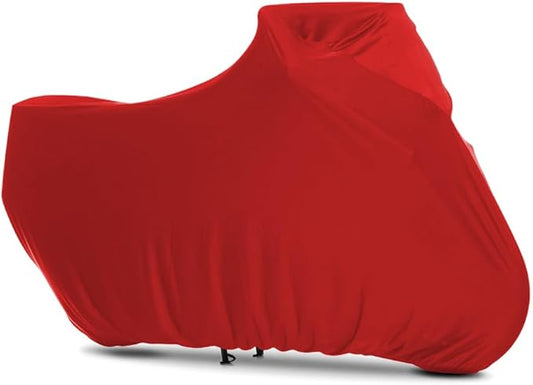 Indoor Motorcycle Cover Soft Stretch Dustproof Cover Compatible with All Motor, 96 inches,Red