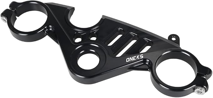 ONE.K.S Motorcycle Uplink Triple Tree Forks Front End Upper Top Clamp CNC Aluminum Steering Clamp Fit for YZF R6 European Version 2017-2025 (Black)