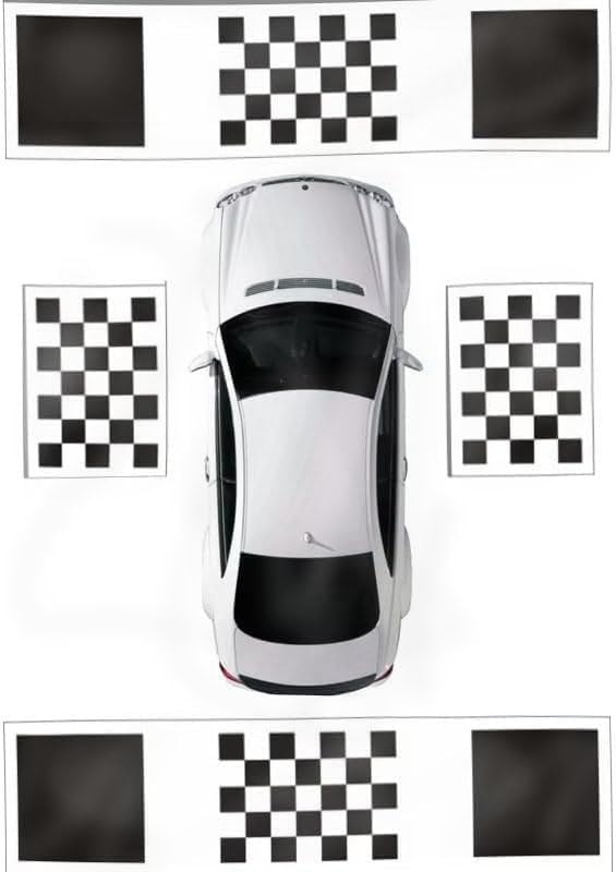 360 Car Camera Calibration Mats, Auto Diagnostic Grid Cloth Tools for Panoramic Bird's-Eye Vehicle Backup DVR System, E + A