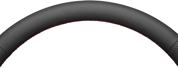 MEWANT DIY Black Genuine Leather Steering Wheel Cover for Chevy Silverado 1500/2500/3500 Suburban Tahoe Blazer