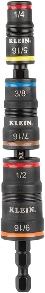 Klein Tools 32933 Impact Driver, 7-in-1 Impact Flip Socket Set & 32304 Screwdriver & 32308 Multi-bit Stubby Screwdriver