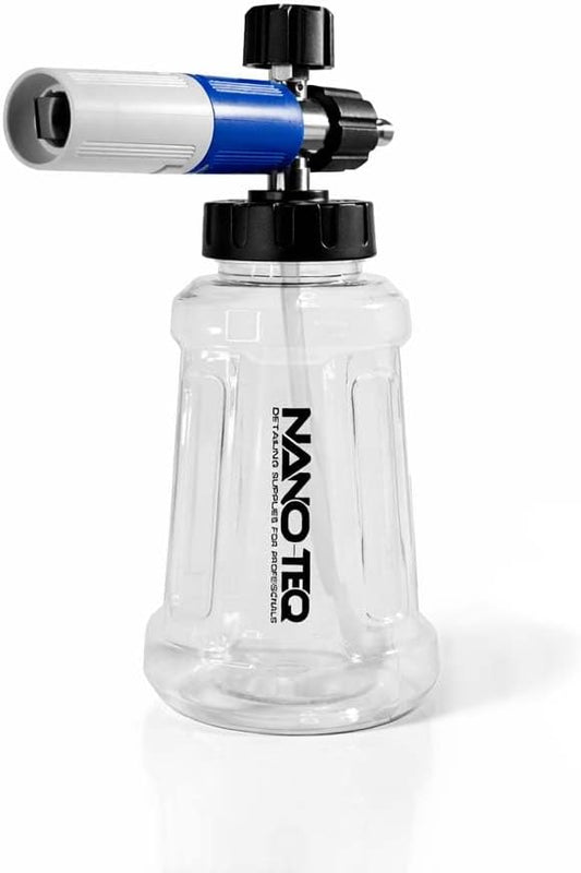 NANOTEQ FoamPro GEN 1.0, Wide Mouth Pressure Washer Foam Cannon, 1 Liter, 1/4 Inch Quick Connector, Adjustable Nozzle, Thick Soap Foaming Gun for Car Washing and Detailing