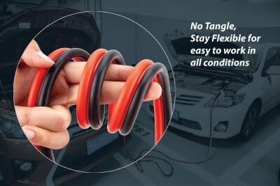 Justin Case Heavy-Duty Jumper Cables for Car, Includes 8 Gauge Wire Conductor 12' Car Jumper Cables & 365 Day Roadside Assistance