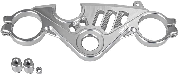 ONE.K.S Motorcycle Uplink Triple Tree Forks Front End Upper Top Clamp CNC Aluminum Steering Clamp Fit for YZF R6 European Version 2017-2025 (Silver)