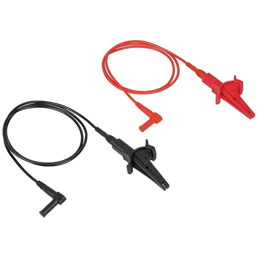 Klein Tools MM450 Multimeter, Slim Digital Meter, Auto-Ranging TRMS, 600V AC/DC Voltage, Current, Resistance, Temp, Frequency, Continuity, Orange & 69381 Alligator Clip Test Leads