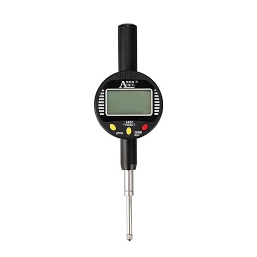 Digital dial Gauge, with a Range of 0-1in/25.4mm and a Digital Indicator Accuracy of 0.01mm/0.0005 "Metric and Imperial Measure Tool Electronic Dial Gauge (ACE-B25)