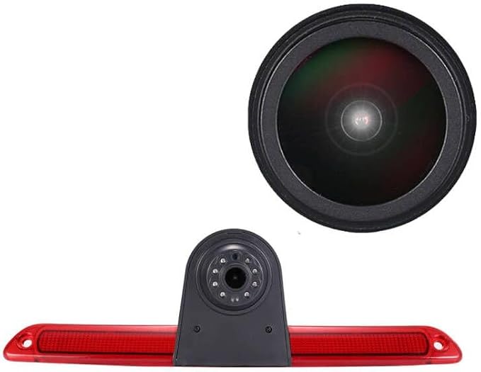 18mm HD Car Third Roof Top Mount Brake Light 3 Rear View Camera Parking Safety Assistant System, Night Vision Waterproof for VW Crafter Caravelle/Mercedes Benz Sprinter W906