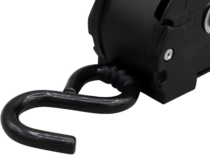 Mytee Products 2 Pack 1'' x 10' Bolt on Retractable Ratchet Straps for Cargo - Coated S Hook Auto Retract Ratchet Straps - Self Ratcheting Strap for Boat Tie Down to Trailer & Jet Ski, ATVs, Bikes