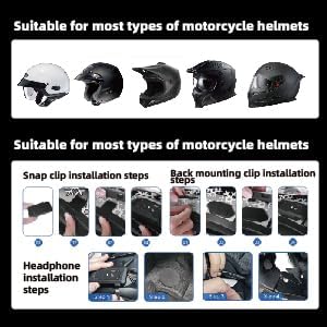 EJEAS V6 Pro+ Motorcycle Helmet Bluetooth 5.1 Intercom Headset, V6 Pro Upgraded Version, Equipped with Type-C Interface(2 Pack)