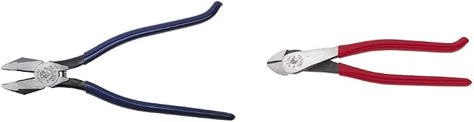 Klein Tools Ironworker's Pliers (9-Inch) and Diagonal Cutting Pliers (9-Inch) Bundle