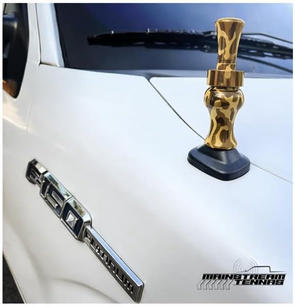 Duck Call Truck Antenna, Short 5.5 Inch Heavy Duty Anodized Aluminum Radio Antenna, Universal Kit Fits Most Trucks Including F150, F250, Clear Signal, Unique Truck Accessories and Gifts (Camo)