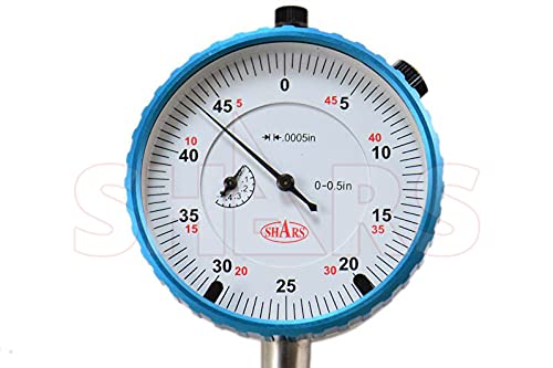 Shars 0.5" High Precision Dial Indicator, .0005" Graduation 303-3149 P]