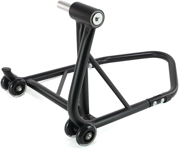 Single Side Swingarm Lift Stand with 53.4mm Pin | Fit for R1200GS R1250GS Adventure K1600, Motorcycle Rear Paddock Stand, Steel Frame with PTU Wheels