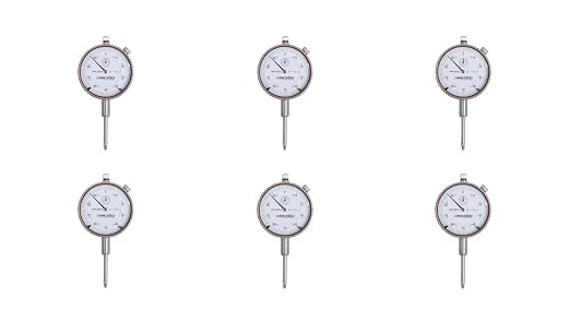 Accusize Industrial Tools 0-1'' by 0.001'' Dial Indicators, P900-S102, 6 Units | 0-1" x 0.001", 6 ps set