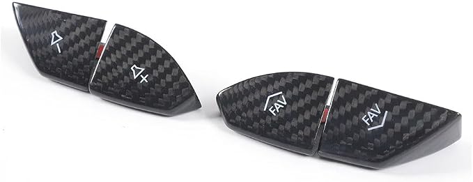 Real Dry Carbon Fiber Direct Manufacturer for 2014-2019 Chevrolet Corvette C7 Car Interior Decorative Accessories Volume Button Trim Cover 4 PCS (Black Carbon)