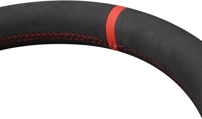Genuine Leather Carbon Fiber Steering Wheel Cover for Dodge RAM 1500 2012-2018/1500 Classic 2019-2022/2500 3500 5500 Accessories Car OEM Custom Fit Hand Stitched Interior Parts