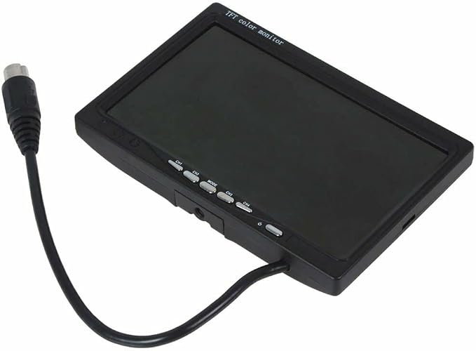 Vehicle On-Dash Backup Monitor, 7" LCD 4CH Color Car Rearview Monitor Screen fits Reverse Backup Parking