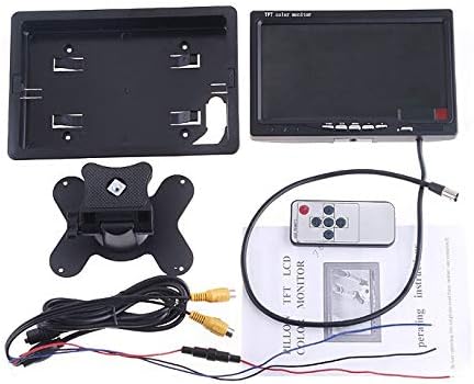 HD 7 Inch IPS Color LCD Screen Backup Camera Monitor, TFT Display, V1/V2 Two Video, for Rear View Reverse Cameras, DVD for Car/Truck/Bus/Van All 12 to 24V Vehicles, 1024x600 Pixels