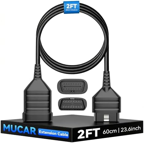 MUCAR 632 AI Bidirectional Scan Tool + Universal 16 Pin Male to Female OBD2 Extension Cable