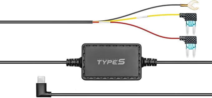 Type S USB-C Hardwiring Kit for Dash Cam - Compatible with S402, S402 Pro, S403, T200, T400 & Costco Models T401, T402 - Enable Parking Mode with Low Voltage Protection