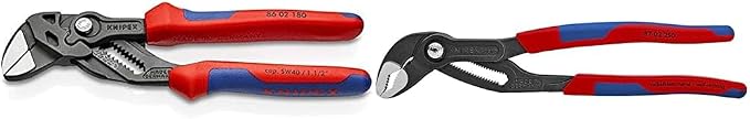KNIPEX Tools - Pliers Wrench, Black Finish, Multi-Component (8602180) & Cobra Water Pump Pliers