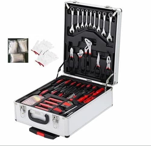 FLZOSPER 799-Piece Sturdy Tool Set with Rolling Wheels Aluminum Trolley Case, General Household Tool Kit, Auto Repair Tool Set Toolbox and Wheels