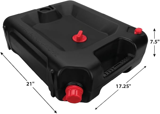 Performance Tool W4078 24-Quart Oil Drain Container, Deep Drain Well, Integrated Handle, Sealing Rubber Gaskets, Black