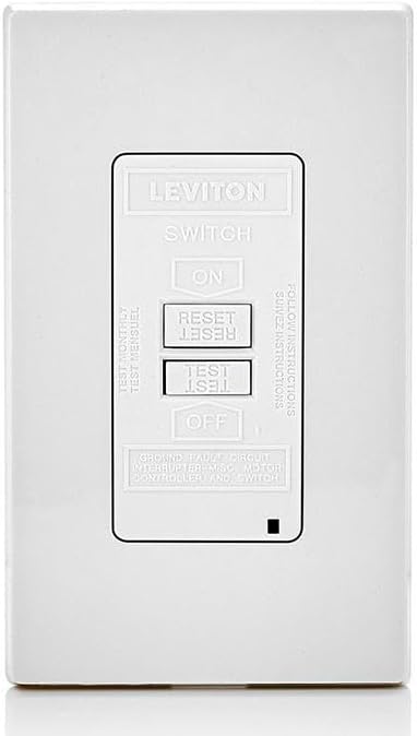 Leviton Blank Face GFCI, 20 Amp, Self Test, LED Indicator Light, Provides GFCI Protection Where an Outlet is not Needed, GFRBF-W, White (Pack of 10)