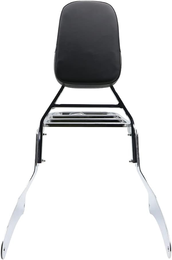 Motorcycle Accessories Sissy Bar Backrest With Luggage Rack Pad Compatible For Kawasaki Vulcan 900 VN900 Custom Classic 1996-2023 Chrome