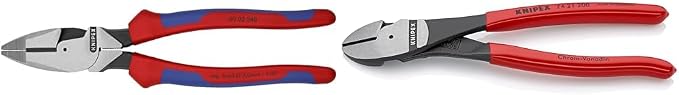 Knipex 09 02 240 SBA 9.5-Inch Ultra-High Leverage Lineman's Pliers & Tools 74 21 200, 8-Inch High Leverage Angled Diagonal Cutters