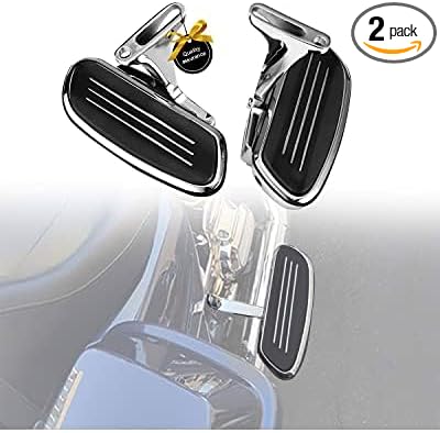 KEMIMOTO Passenger Floorboards with Mount Bracket Kits Motorcycle Floorboards Compatible with 1993-2024 2025 Touring Road Glide Street Glide Road King Chrome