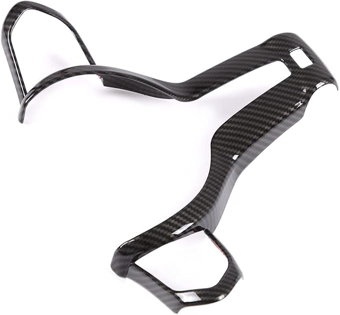 TINKI Car Steering Wheel Button Cover Trim Fit for BMW F20 F21 F22 F23 F30 F32 F33 F34 F36 F39 F15 F16 F80 F85 F86 M-Sport Interior Accessories, Only Fits for The Middle Hollow Version, Carbon Fiber