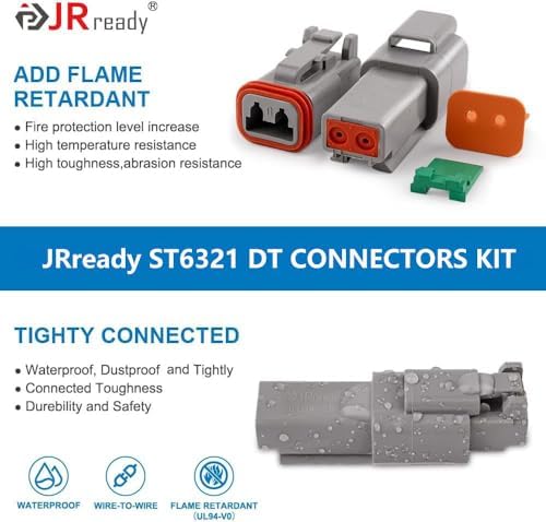 JRready DT Connector Kit with Size 16 Stamped Contacts (18-14AWG)