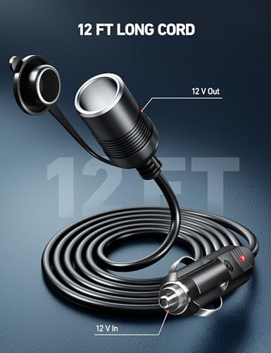 AstroAI Cordless Tire Inflator and AstroAI 12Ft/12V Cigarette Lighter Extension Cord