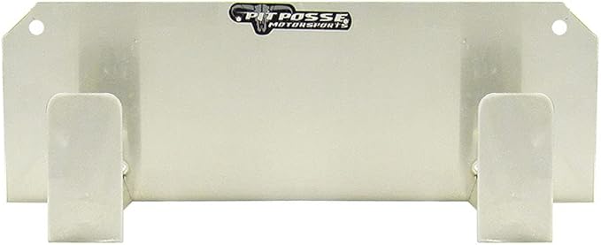 Pit Posse PP3350S Dual Helmet Rack and Goggle Rack 6 Mount Hanger Organizer Holder - Made in USA - Motorcycle MX Offroad Dirt Cabinet Shop Garage Enclosed Race Car Trailer Storage Accessory (Silver)