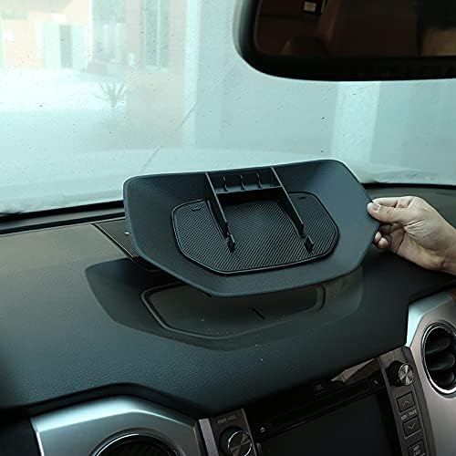 Fit for Toyota Tundra 2007-2021 Car Dash Center Console Table Storage Tray,Instrument Organizer ABS Black Materials Anti-Slip Backing Accessories (Without Mobile Phone Holder)