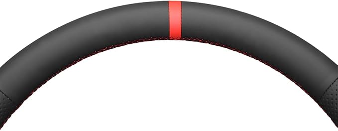 MEWANT Hand Stitch Black Genuine Leather Steering Wheel Cover for Chevy Silverado 1500 Silverado 2500/3500 Blazer