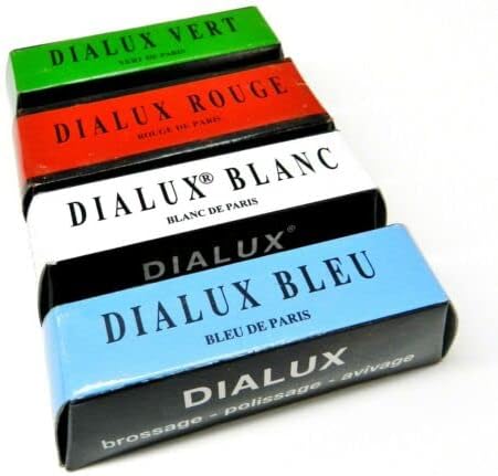 Dialux Jewelry Polishing Compounds 4 Bars Assortment of Rouge Polish Gold and Silver 1 Bar of Each Type Red/Blue/White/Green by JTS