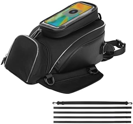 Motorcycle Tank Bag for Kawasaki Ninja 650 650R ZX6R ZX10R, Magnetic & Strap Mount Tank Bag for Motorcycles, Motorcycle Touring Navigation Luggage Bag Tank Bags,A Strap