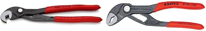 KNIPEX - 87 41 250 RAP Tools - Raptor Pliers (8741250) Red 10 inches & Tools - Cobra Water Pump Pliers (8701125), 5-Inch,Red and Silver