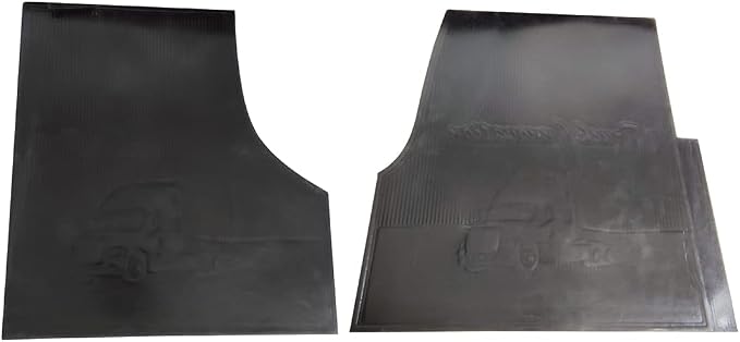 FIT Freightliner Cascadia Rubber Front Floor Mats Set Black & Red fits with Cargo Liners for 2008 2009 2010 2011 2012 2013 2014 2015 2016 2017 Models with Standard Transmission (FT616)