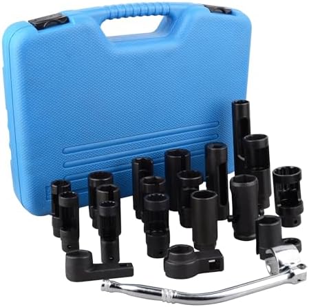 DAYUAN 21pcs Oxygen Sensor Socket Set Bundle with 10Pcs Oxygen Sensor Socket Set Sensor Oil Pressure Sending Unit Removal Kit