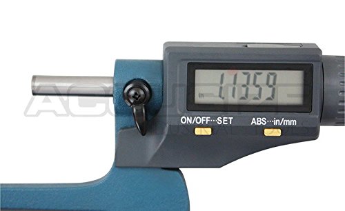 Accusize Industrial Tools Outside Micrometer, 1-2 in/25-50 mm, MD71-0002 | 2-Key Electronic Digital, Carbide-Tipped, Data Output, 0.00005 in Resolution