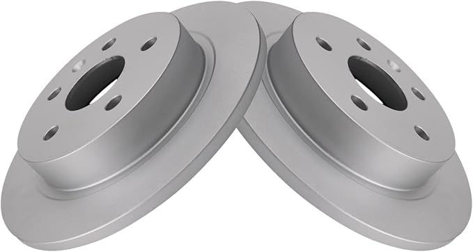 TRQ Rear Brake Rotor Set G Coated Solid Compatible with 2006-2011 Buick Lucerne 2006-2011 Cadillac DTS