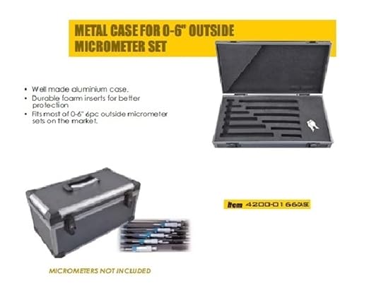HHIP 4200-0166CASE Aluminum Case for 0-6 Micrometer Set