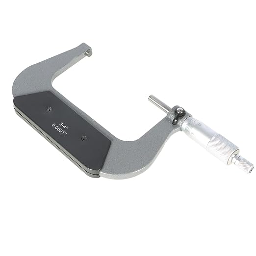 kimllier 3-4 Inch Accuracy Outside Diameter Micrometer Accuracy 0.0001 Inch Carbide with Ratchet Stop Thimble