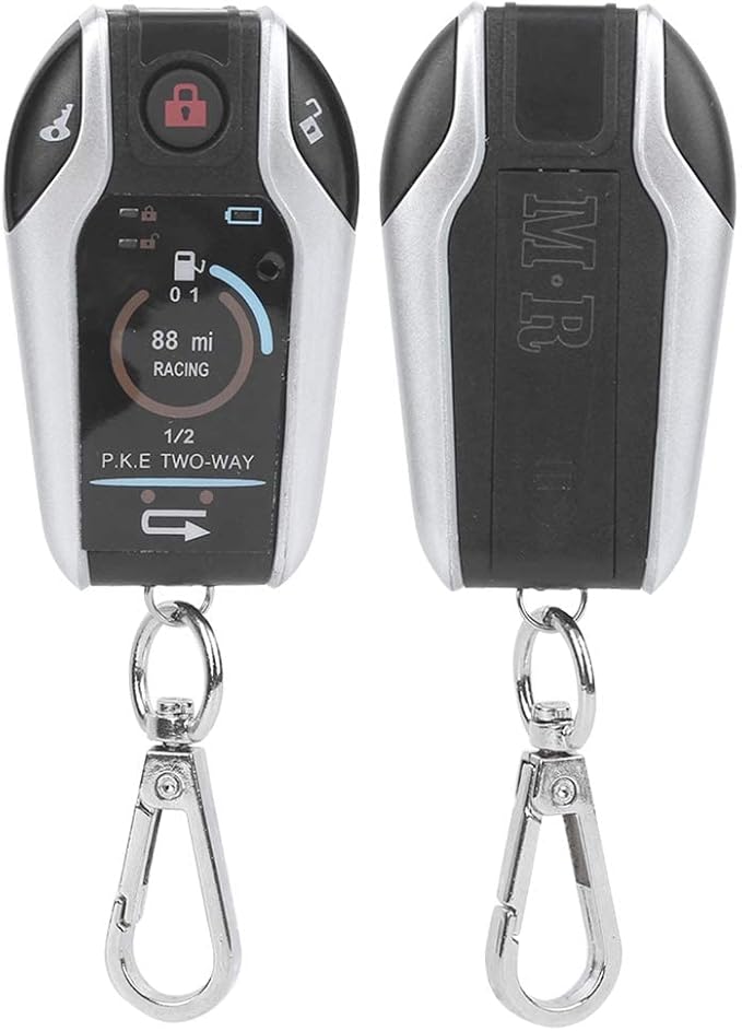 Qiilu 12V 2 Way Motorcycle Security Alarm System with Remote Control, Anti-Theft Security Burglar Alarm System